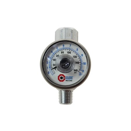 Coilhose Pneumatics 1/4" In-Line Flow Regulator w/Gauge Display 4012G-DPB